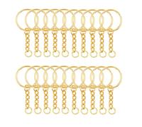 100 Piezas Anilla Llavero, Llavero Anillos Split Llaveros con Cadena de eslabones 25mm Cadena Llavero para Llaveros y Manualidades