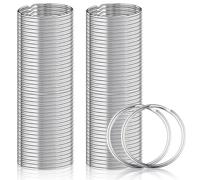 100 Piezas Anillas Llaveros de Acero Inoxidable de 25 mm, Argollas para Llaveros Seguro de Diseño Plano, Anillos Metálicos Multifuncionales para Coche, Habitación, Oficina, Bricolaje y Manualidades