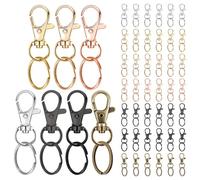 100 Piezas Anillas para Llaveros, Gancho de Llavero Giratorio y Argollas para Llaveros en 7 Colores, Mosquetón 25mm con Anillo en D para Manualidades DIY, Mochila, Bolso, Proyectos de Costura