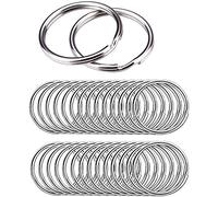 100 Piezas Anillo de Llavero Redondo 20mm Anillas de Llavero de Acero Inoxidable Anillo Partidos de Metal Anillas de Llavero Pequeño para La Organización de Llaves del Hogar y DIY, Plata