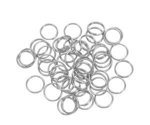 100 Piezas Anillo Doble Abierto de Acero Inoxidable Plata | Conector Compacto de Dos Aros, Acabado Pulido sin Rebabas, Uso en Pulseras y Collares, Bricolaje y Reparación
