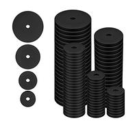 100 Piezas Arandelas de Goma Planas, 20/25/30/40mm Rubber Grommet Pasacables de Goma Negra Almohadillas Amortiguadoras de Vibraciones para Electrodomésticos Grifos Tornillos Pernos
