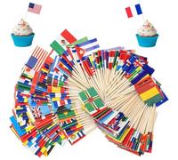 100 Piezas Bandera de Palillos de Dientes Mezcla, Sándwich Bandera de Palillos de Dientes, Vasos de Papel Pasteles, Cócteles, Frutas, Suministros de Fiesta, Decoración de Bares