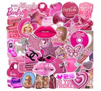 100 Piezas Barbi Pegatinas, Rosa Barbi Princesa Stickers, Cute Dibujos Animados Sticker, Kawaii Pegatinas Impermeables Vinilo, Cute Chicas Pegatins para Laptop, Maleta, Monopatín Botella Agua