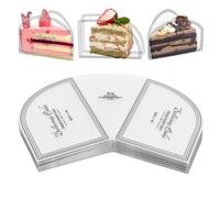 100 Piezas Base de Pastel de Mousse Tableros de Pastel de Mousse Soportes Triangulares para Pasteles Base de Postre de Fiesta Bandejas para Tartas, Caja de Pastel Plegable para Pasteles