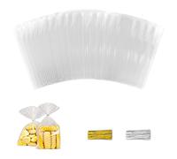 100 Piezas Bolsas Chuches, Bolsas Transparentes para Regalos, Bolsas para Chuches, Bolsitas de Regalos, Bolsas de Celofán Transparentes para Dulces Cumpleaños Boda Comunión, con 100 Bridas, 30x20cm