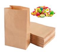 100 Piezas Bolsas De Papel Kraft, 21 x 12 x 7 cm Bolsas De Papel PequeñAs, Impermeables Y Resistentes Al Aceite, para Bodas, Barras De Dulces, CumpleañOs, Calendarios De Adviento, Navidad (marrón)
