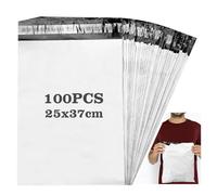 100 Piezas Bolsas Envio de Plástico, 25X35cm Sobres Envios Impermeables, Bolsas de Envio Paquetes con Cinta Autoadhesivo, Grises Opacas para Embalaje de Mercancías, Logística Transporte
