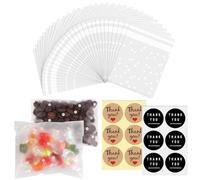 100 Piezas Bolsas para Chuches Autodhesiva Bolsitas Plastico Pequeñas Bolsas Transparentes para Regalos Bolsas de Galletas Decoradas Bolsas Chuches Bolsas Plastico Pequeñas para Chuches Regalo