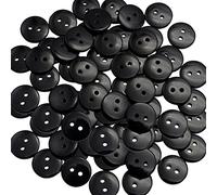 100 Piezas Botones, Botones de Plástico Negro para Manualidades, Botones Redondos de Resina para Coser con 4 Ojales, Botones Básicos para Tejer con para Recambio Pintura Regalo Deco, 9mm