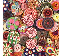 100 Piezas Botones De Madera Retro Redonda Costura Colores Pintados 2 Agujeros Decorativos para Coser Manualidades DIY Elaboración Artesanía 20 mm