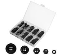 100 Piezas Botones Negros,5 tamaños Botones de Camisa,Botone Redondos para Coser Manualidades,para vestidos, coser, abrigo y decoración de bricolaje