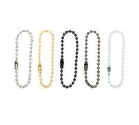 100 Piezas Cadena de Bolas de Metal Ajustable 2,4mm | Dorada, para Colgantes de Botella y Chapas de Perro, Uso en Llavero Propio, Acabado Metálico