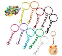 100 Piezas Cadena Llavero con Cierre de Mosquetón,Anillas Llaveros con Cadena,25mm Argollas para Llaveros Colores de Metal,para Hacer Llaveros DIY,Artesanías de Joyas(10 Color