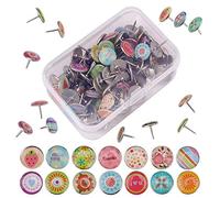 100 Piezas Chinchetas Creativas, Chinchetas de Mapa, Moda Creativa de Dibujos Animados Pasadores de Dibujo para Mapas de Pared, Fotos, Tablón de Anuncios, Tableros de Corcho (Color Aleatorio)