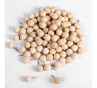 100 Piezas Chinchetas Madera Redondas, Chinchetas Decorativas para Madera Tachuelas para Madera para Tablero de Corcho Tablón de Anuncios Mapa Pared Calendario Foto Suministros de Oficina