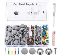 100 Piezas Chinchetas Techo Coches Fijos, Kit Reparacion Techos Coche Despegado, Botones Hebillas de Techo de Coche, con Alfileres, Destornillador, Cinta Métrica, etc