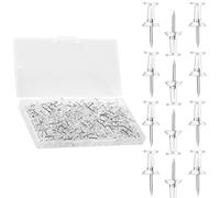 100 Piezas Chinchetas Transparentes, Chinchetas Corcho, Pines de Empuje para Mapas, Chinchetas Aguja para el tablero de Anuncios