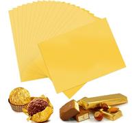100 Piezas Chocolate Papel Aluminio, Papel de Aluminio para Chocolate, Envoltorio de Chocolate Dorado, Hojas de Papel Caramelos para Caramelos Para Decoración DIY Chocolatería