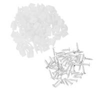 100 Piezas Clips de Luces LED H-010 para -10mm | Fijación Segura y Estable, PP E Hierro, Blanco, para Exteriores Encimeras