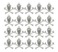 100 Piezas Colgante de Cabeza de Calavera DIY de Aleación Plata