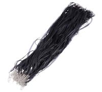 100 Piezas Cordón de Cera Negro Ajustable con Hebilla | Mini Cadena Circular y Cierre de Langosta, Uso Fácil para Dijes, Insignias y Preparación de Exhibición