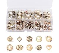 100 Piezas Coser Botones de Imitación de Perlas de Imitación botones dorados para Blazer Botones de Perlas de Plástico para Ropa, Camisas, Abrigos, suéteres, Vestido de Novia y decoración