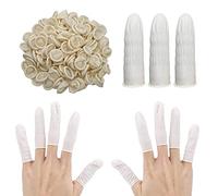 100 Piezas Cubiertas De Látex, Protector Dedos Mano Dedos de Látex, Dedales de Látex Protegen de la Estática, Manga dedo Desechable Para Aplicación Tópica, Arte Del Clavo, Reparación Electrónica