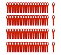 100 piezas Cuchillas de Plástico para Cortacésped,Cuchillas de Recambio de Plástico,Cuchillas Cortador de Césped,Cuchillas de Repuesto Rojo,Cuchillas de Plástico para Desbrozadora (rojo)