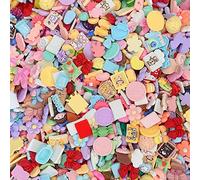 100 piezas Cute Slime Charms Mixed Set Resin Flatback para DIY Craft Making y Ornament Scrapbooking Beads Surtido Candy Fruit Cake Resina Trellis Resin Ornament Kit Making Supplie