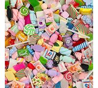 100 piezas Cute Slime Charms Mixed Set Resin Flatback para DIY Craft Making y Ornament Scrapbooking Beads Surtido Candy Fruit Cake Resina Trellis Resin Ornament Kit Making Supplie