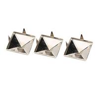 100 piezas de 10 mm a 15 mm de cuatro mandíbulas cuadradas para manualidades, pinchos de bricolaje, clavos, cabeza cuadrada con bolsa de cuero, zapatos, decoración de manualidades (10 mm de plata)