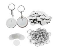 100 piezas de 44 mm y 58 mm for llaveros, insignias, botones, piezas for hacer tú mismo, suministros for botones en blanco, insignias con base de hierro para casillero de oficina(44MM Plastic-100PCS)