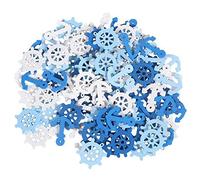 100 Piezas de Anclaje del timón y Colgantes de Madera Scrapbooking Inicio Adornos Decorativos (Color al Azar)