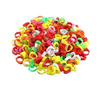 100 piezas de anillo de identificación para patas de pollo de 20-25 mm de diámetro interior, apto para aves de corral, pollos, patos, gansos y loros.,Mezclado,Tamaño ajustable (20-25 mm)