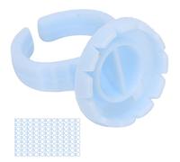 100 Piezas de Anillos de Pegamento, Copas, Soportes de Anillos de Pestañas, Soporte de Pegamento de Extensión de Copa de Anillo de Pestañas Desechable, Extensiones de(Un paquete de 100 planos.)