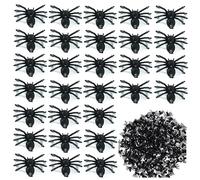 100 piezas de araña realista para decoración de Halloween, arañas de Halloween, mini araña de plástico negra, realista, araña aterradora, broma, Halloween, decoración de casa embrujada para fiestas de