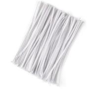 100 piezas de barra giratoria de felpilla para limpiar tuberías, juguetes de tuberías, tiras creativas, material de pasatiempo, alambres de fieltro de hierro (blanco)