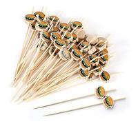 100 Piezas De Brochetas De Madera Con Forma De Hamburguesa, Brochetas Decorativas Creativas, Brochetas De Comida, Brochetas De Frutas, Brochetas De Cócteles, Apto Para Hogar, Bares, Etc.