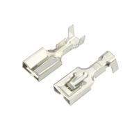 100 Piezas de Cable automotriz de latón estañado for engarzar, Terminal Hembra de 6,3 mm, Pines metálicos 7116-2873 DJ6226-6.3A/B H62