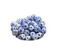 100 Piezas De Cerámica Tradicional China Hecha A Mano Granos De La Flor De Porcelana De 12 Mm Cuentas Exquisita De La Etiqueta Del Espaciador De La Ronda