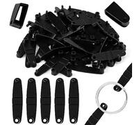 100 Piezas de Clips de Plástico para Llavero, Keychain Clips Broches de Plástico Acrílico Transparente para Llavero para Oficina Tarjetas de Crédito Manualidades Fabricación de Joyas (Negro)