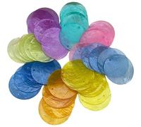 100 piezas de conchas decorativas, conchas redondas con 2 agujeros de mar pulido para manualidades, piezas de cuentas de 2 pulgadas para campanas de viento, manualidades, joyería, decoración del hoga