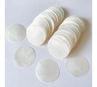 100 piezas de conchas redondas de 2 pulgadas con 2 agujeros, rebanada de concha redonda pulida, cuentas de monedas de perlas de conchas Capiz, accesorios decorativos hechos a mano para bricolaje