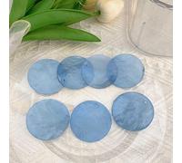 100 piezas de conchas redondas de 5 cm con 2 agujeros, rebanada de concha redonda pulida - cuentas de monedas de conchas Capiz - accesorios decorativos hechos a mano para bricolaje (azul)