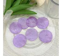 100 piezas de conchas redondas de 5 cm con 2 agujeros, rodaja de concha redonda pulida - cuentas de moneda de conchas Capiz - accesorios decorativos hechos a mano para manualidades (morado)
