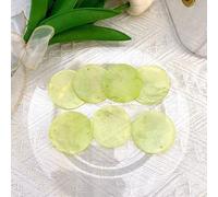100 piezas de conchas redondas de 5 cm con 2 agujeros, rodaja de concha redonda pulida - cuentas de monedas de perlas de conchas Capiz - accesorios decorativos hechos a mano para bricolaje (verde)