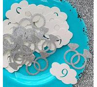 100 piezas de confeti de cumpleaños con anillo en la nube, la novia está en la nube, 9 decoraciones de despedida de soltera para niñas, boda, despedida de soltera, accesorios para cabina de fotos