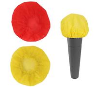 100 piezas de cubierta de micrófono, micrófono de mano no tejido, tapa protectora para parabrisas, cubierta de micrófono envuelta para grabación de Karaoke Ktv (Roja y amarilla)