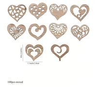 100 piezas de de madera de - Decoraciones de mesa huecas de amor para de San Valentín y fiestas de , fabricadas en madera, no requiere electricidad